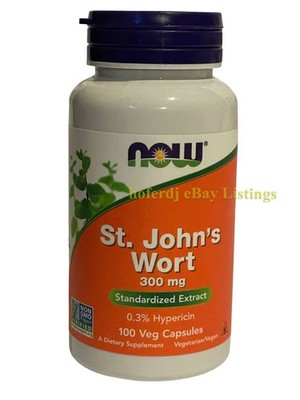 NOW FOODS St. John's Wort 300 mg 100 Vegan Capsules Supplement