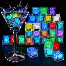 Light Up Ice Cubes, 300 Pack Multi Color Led Ice Cubes for Drinks IP67 Waterp...