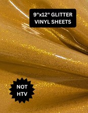 Gold faux leather glitter vinyl fabric sewing embroidery purses 9" x 12"sheet