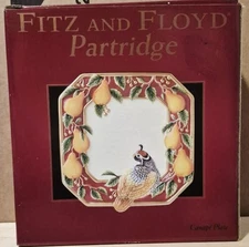Fritz & Floyd Essentials Hand-crafted Partridge In A Pear Tree Canape Plate 8.25