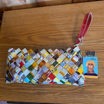 Nahui Ollin Hand Made Candy Wrapper Clutch/Wristlet Purse NWT