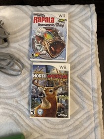 Wii Bundle w NIB Fit Board  Cords Controlle & Sensor Bar + 5 Games Lot TESTED