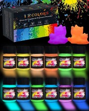 Glow in The Dark Pigment Powder 12 Colors, Epoxy Resin Dye Luminous Pigments ...