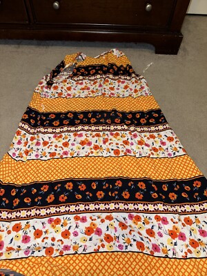lane bryant orange dress LANE BRYANT - Orange Multicolor Dress Size 20