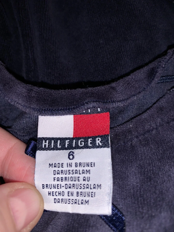 Vestido de veludo feminino Tommy Hilfiger tamanho 6 manga longa - Imagem 3 de 4