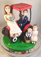 Cake topper matrimonio personalizzato coppia sposi famiglia trattore animali