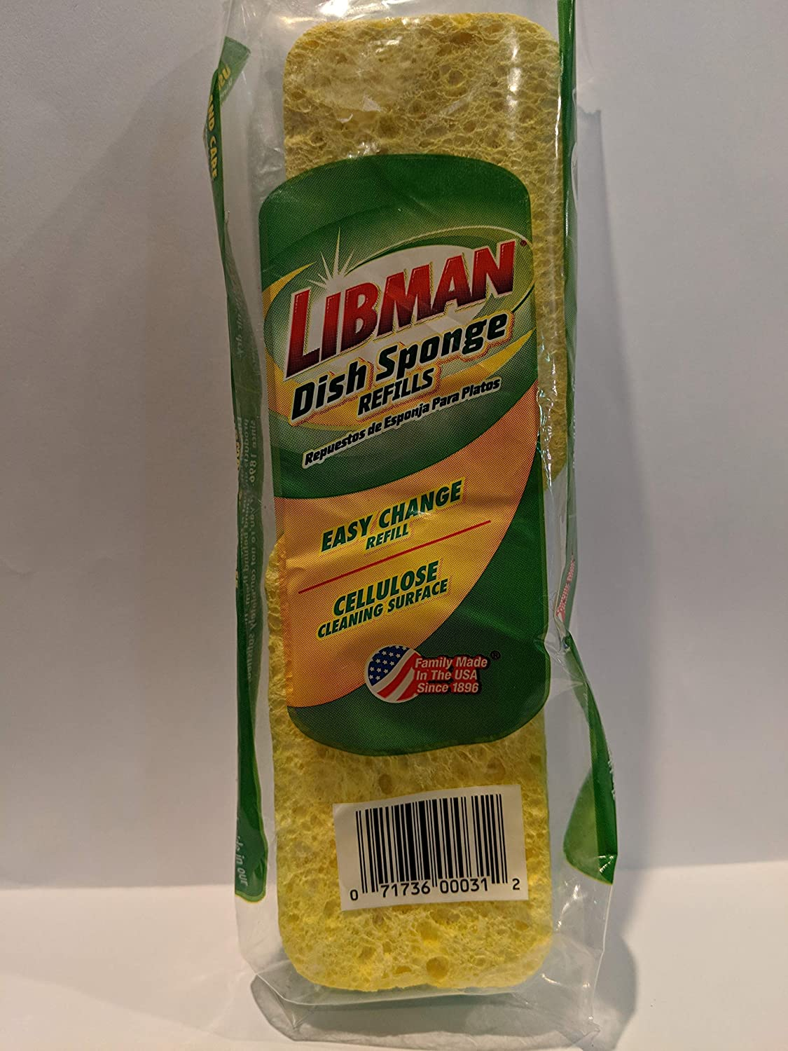 Libman Dish Sponge Refills, 2Packs (4Sponge Refills) Kitchen Cleaning