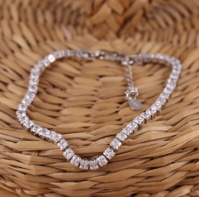 925 Sterling Silber CZ Tennis Kette Armband Geschenk Verpackt