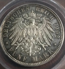 elf Germany Saxony Kingdom 5 Mark 1902 E Death of King Albert ANACS MS60 Details — photo 4