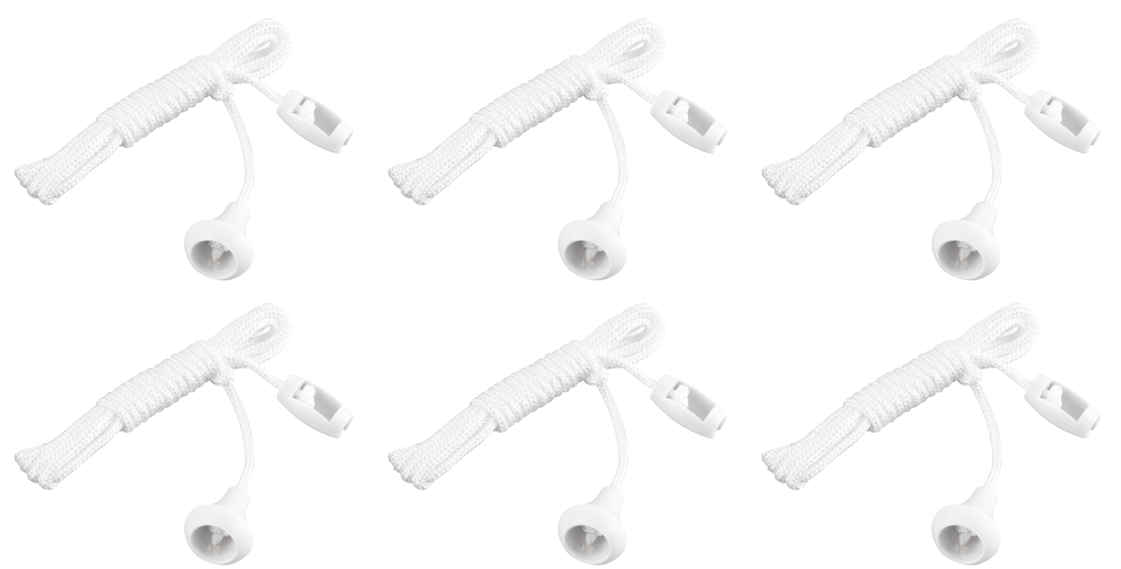 6x Securlec Spare Nylon Pull Cord Ceiling Light Switch Bathroom 1.5m - White