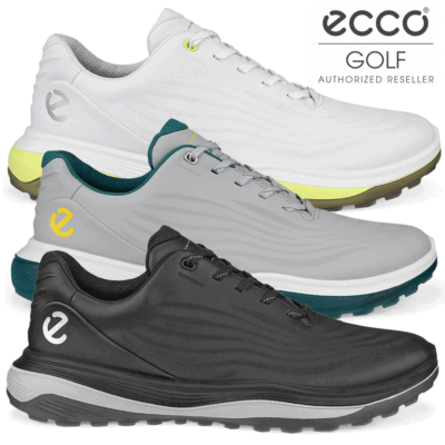 ECCO MENS LT1 WATERPROOF LEATHER GOLF SHOES ALL COLOURS NEW 2024 MODEL