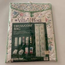 Vintage Floral Quilted Garment Dress Bag Unused NIP 80s 90s Villa Flora Corr Pak