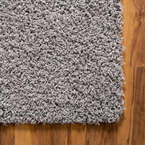 Rugs.com Solid Shag Collection Rug – 2' x 3' Cloud Gray Shag Rug - Picture 4 of 5