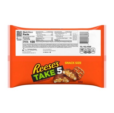 🟡New Reeses Take 5 Pretzel Peanut & Chocolate Snack Size Mini Bar
