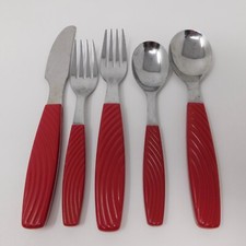 5 Piece Yamazaki Wave Red Set Salad Dinner Fo...