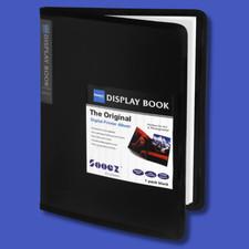 30-Pocket Binder with Plastic Sleeves 9x12 Heavy Duty Art Portfolio Folder Black