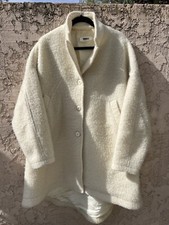 Maison Margiela Mm6 Oversized Wool Teddy Parka Jacket Over Coat Cream Size 40