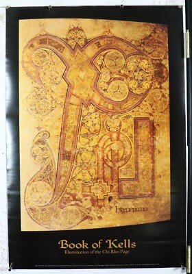 BOOK OF THE KELLS illumination of the chi rho page poster 24.25''X36.50''NOS(b295)