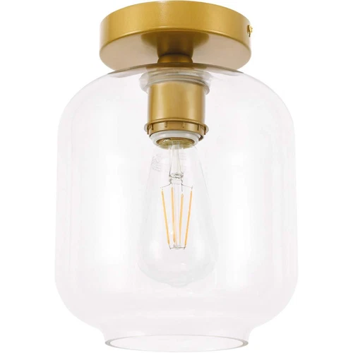 Living District Collier 1 light Brass and Clear glass Flush mount - Picture 6 of 7