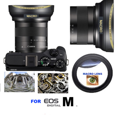 0.42x Wide Angle FISHEYE Lens For Canon EOS M1 M2 M3 M5 M6 M10 M50 M100 w/15-45