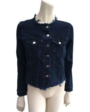 Ivy Copenhagen Navy Distressed Denim Jacket Size 34 Xs