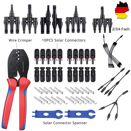 Solar Crimpzange Y MC4 Stecker Solarkabel Anschluss Werkzeug Kabel Solarzange