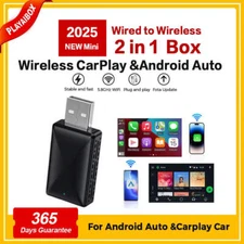 PLAYAIBOX Wireless Carplay Adapter 2in1 Dongle Wireless CarPlay &Android Auto Fo
