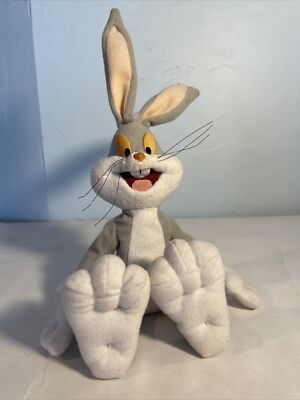 Bugs Bunny Bean Bag Plush Warner Brothers 10 Inch. Yellow Eyes. Rare.