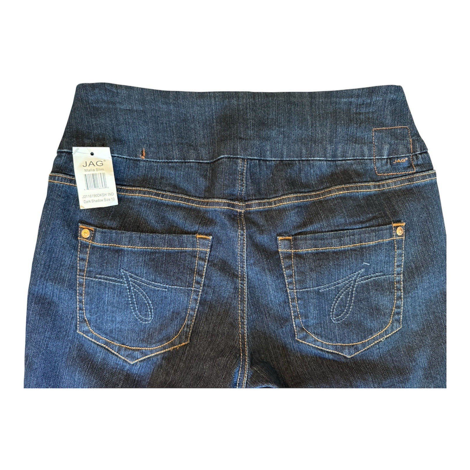 JAG JEANS Malia High Rise Slim Leg Pull-on Stretch NWT Dark Shadow Size 10