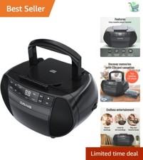 Versatile Portable CD Boombox with AM/FM Stereo and Cassette Recorder - Black