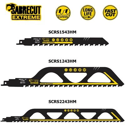 SabreCut TCT Concrete Cement Board Brick Cutting Reciprocating Sabre Saw Blade