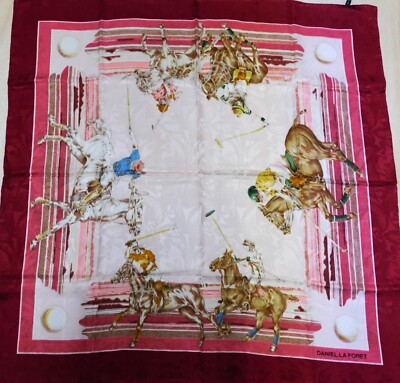 Halstuch 100% Reine Seide VINTAGE Daniel La Foret (102) 88cm x 88cm