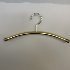 Vintage Metal Hotel Coat Hanger Tube Gold Glitter Ends Brass MCM