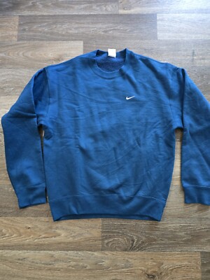 Nike Men's Small Solo Swoosh Fleece Crew Valerian Blue Sweatshirt