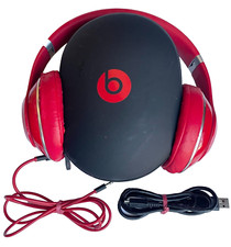 EXCELLENT RED BEATS DR. DRE STUDIO WIRED OVER EAR HEADPHONES  BEATS CASE