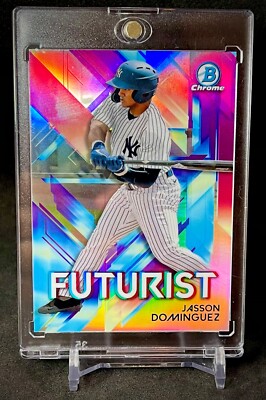 Jasson Dominguez Card Refractor Rookie Prospect Pinstripe Uniform - Mint NM
