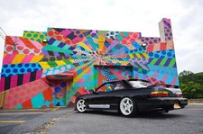 Cars 1989 nissan s13 silvia black Desk Mat Stitched
