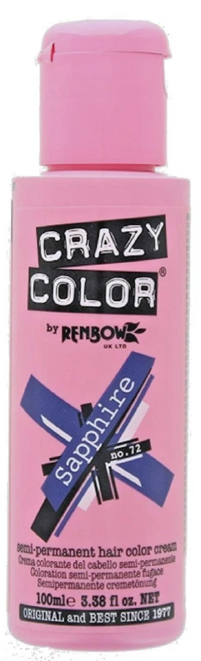 Crazy color Sapphire coloration crème semi-permanente cheveux et mèches 100 ml