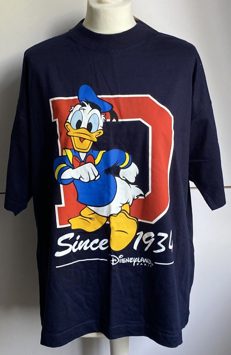 Amazing BNWT 1998 Disney Land Paris Donald Duck T Shirt S/M Rare