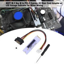 2Pcs NGFF M2 to PCI-e 4X 1X Slot Riser Card M Key SSD Port to PCIE Adapter ATA