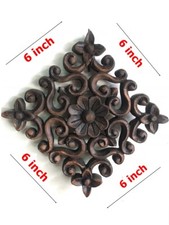 Handmade WoodenVintage Carved Flowers Wood Art Wall Hang.Collectible.Home Decor