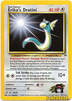 Pokemon Gym Heroes Card  42/132 Erika's Dratini