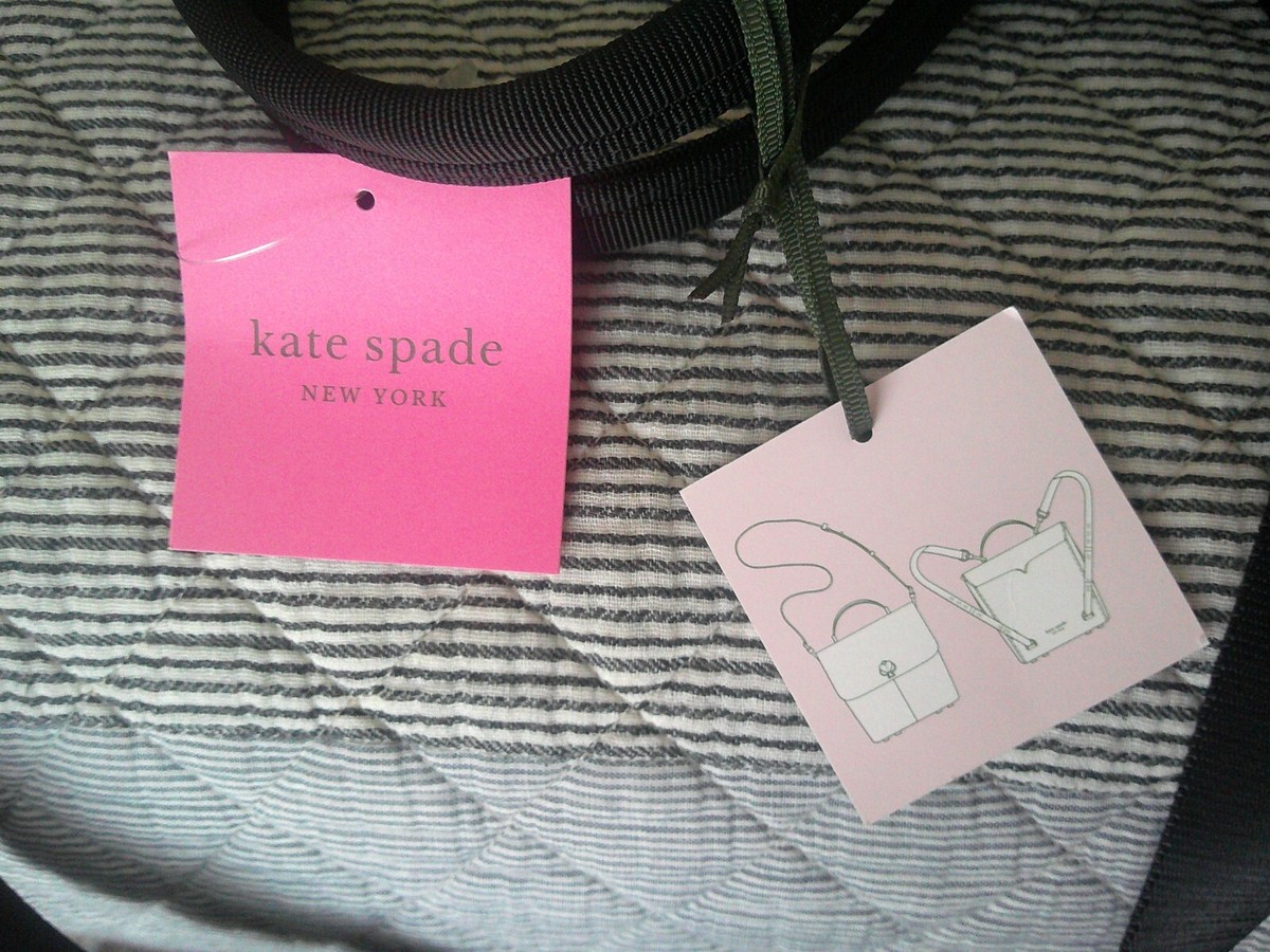 Kate Spade Sam the little Nylon Convertible Backpack ~NWT~ Black & White striped NWT - Kate Spade New York Sam Ksnyl Black Nylon Convertible  main image 4