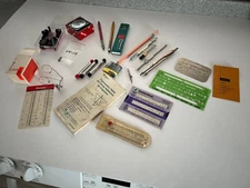 Machinist Lot, Bauch & Lomb Loup, Compass, Drafting Stuff, Indicator Hardware