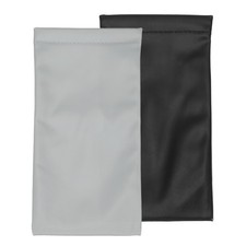 2pcs Glasses Case Soft PU Sunglass Pouch Squeeze Top Portable, Black Grey