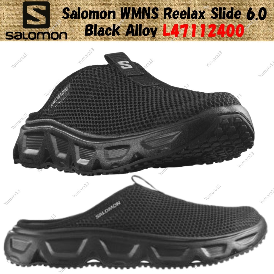 Salomon WMNS Reelax Slide 6.0 Black Alloy L47112400 Women's Size