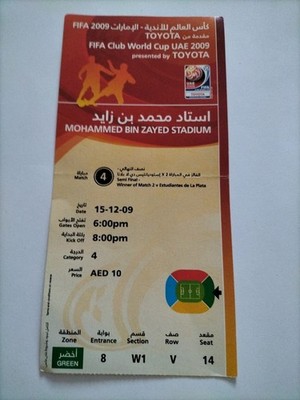 Sammler Ticket CWC 2009 Pohang Steelers - Estudiantes De La Plata 