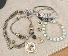 Vintage Junk Drawer Jewelry Lot PANDORA STERLING SILVER, MEXICO, RING PENDANT