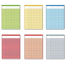 6 Pack 17x22.5 Inch Dry Erase Incentive Chore Chart Multi-Color Tracking