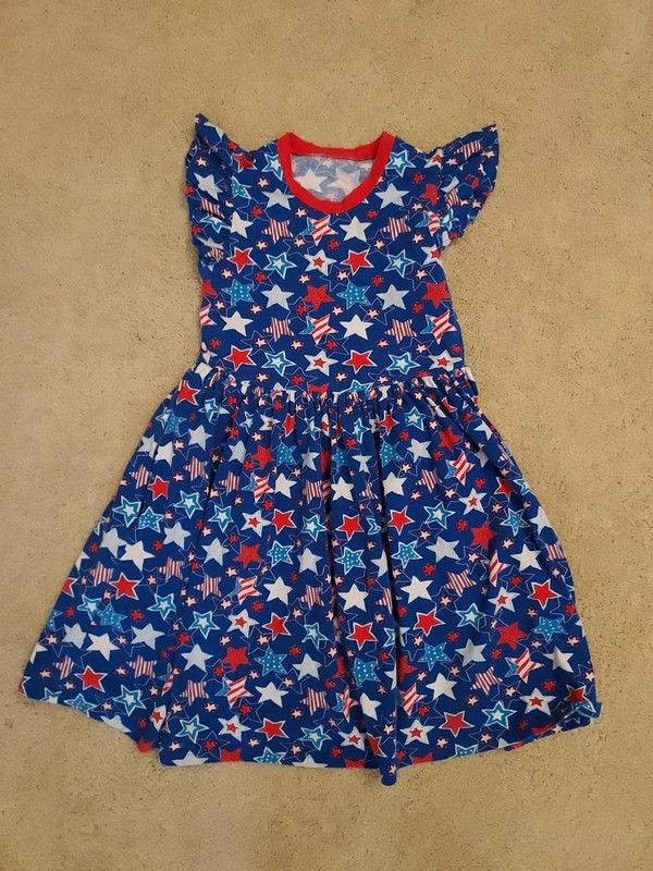 Elanor Rose Girls Size 10 12 14 "Lizzy" Fourth Of July Star Patriotic Dess